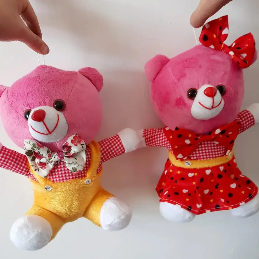 عروسک خانم و آقای خرسی جنس کریستال و والا مخمل بهترین دوخت